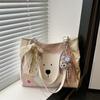 Bolsa Feminina 2025 Nova Popular Moda para o Dia a Dia Design de Estampa de Cachorro Fofo Bolsa de Ombro Transversal Bolsa Balde Literária