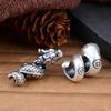 Rollo de plata de ley 999 con cuentas de dragón y serpiente, estilo retro 3D, con diseño de serpiente y dragón del zodiaco, accesorios de joyería DIY