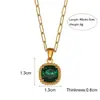 Moda Europea y Americana Sencillo Retro Collar Personalizado Acero Inoxidable Chapado en Oro de 18K Circonio Microincrustado Collar Geométrico Marquise para Mujer