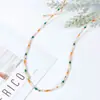 Verano Nuevo Accesible Lujo Collar Hecho a Mano para Mujer Perla Natural Piedra Natural Concha Amarilla Cristal Acero Inoxidable Collar