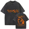 Camiseta Vintage Lavada Nsqk Aoou Piensa en Mí Nuevo Álbum 2025 para Hombre Hip-Hop Gótico