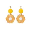 Arete de Aguja de Plata 925 Nuevo Elegante Dulce Flor de Margarita Coreano Japonés Aretes de Moda Mori Diseño Nicho