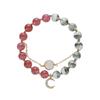 Pulsera de cristal al por mayor de fábrica para mujer, sencilla, natural, de cristal fantasma verde, fresa, cuentas de piedra lunar, pulsera de doble capa con cuentas