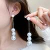 2024 nuevos aretes populares de borla de perlas de alta gama aretes simples diseño de nicho aretes de temperamento a la moda para mujeres