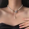 Collar de perlas con colgante de mariposa para mujer, gargantilla de cadena de clavícula, nicho de lujo accesible, alta gama 2024, nuevo estilo popular
