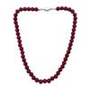 Collar de cadena de clavícula de moda de temperamento simple con hebilla de lingote de acero inoxidable y perla de cristal de moda roja Ankora