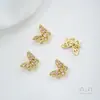 Pulsera DIY de Perlas con Abalorios Espaciadores de Zirconio de Colores Rellenos de Oro de 14 Quilates que Conservan el Color, Mariposa Abeja, Agujero Doble, Fila Doble, Agujero Triple, Fila Triple