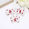 Tecido Mickey Mouse Coração Bolinhas Vermelhas Retro Cereja Floral Pequeno Headwear Bordado 5,5x 4,5cm Laço