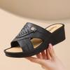 2025 Chanclas de Tacón Alto para Mujer al por Mayor Hogar Suela Gruesa Tacón Alto Hogar Interior Exterior Transpirables Sandalias Sociales para Mujer