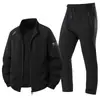 2026 Nuevo Conjunto Deportivo de Algodón Puro para Hombre Traje de Pierna Recta Conjunto de Cárdigan Primavera y Otoño Tallas Grandes Conjunto Casual de Dos Piezas Jogger