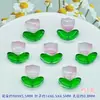 Direto da fábrica pétalas de tulipa de vidro com contas pó de gelatina gradiente pulseira DIY brincos acessórios grampo de cabelo