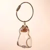 Caixa de Armazenamento Transparente para Pelo de Gato Cápsula de Charme Brinquedo Coleta de Pelo de Gato Bolsa de Brinquedo Cápsula Pingente de Chaveiro