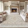Alfombra de sala de estar de estilo étnico persa transfronteriza, alfombra vintage bohemia para mesita de noche de dormitorio, tapete de piso resistente al desgaste y antideslizante
