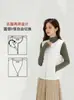 Nueva Chaqueta Ligera de Plumas Otoño e Invierno Chaleco Forro para Mujer Corto Cuello Redondo Ropa Interior sin Cuello Ligero Ropa de Base Chaleco de Color Puro