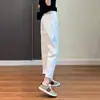 Jeans Harem Blancos de Tiro Alto para Mujer, Nuevo Estilo Primavera y Otoño 2026, Cubre Cadera, Adelgazantes, Pantalones Dad Zanahoria Acortados para Verano