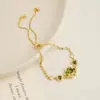 Pulseira Flor de Zircônia Colorida para Mulheres 2026 Nova Pulseira Trevo de Quatro Folhas Luxo Leve Nicho Alta Joalheria de Moda