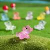Ornamentos de Resina de Animais Pequenos Mistos Luminosos Transfronteiriços DIY Acessórios Decorativos Artesanato de Urso Sentado Pingentes Atacado