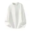 Outono/Inverno 2026 Streetwear Americano Modelagem Solta Algodão Mamba Costela Patchwork Moletom Casual Camiseta Masculina Gola Redonda Manga Longa