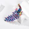 Broche Pavão de Strass Pesado Deslumbrante para Casacos, Broche de Pino Luxuoso e Elegante com um Design Único e Moderno
