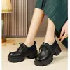 Mocasines de suela gruesa para mujer, nuevo modelo verano 2026, que aumentan la altura, versátiles y cómodos, zapatos de cuero negro, zapatos de vestir estilo británico