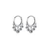 Pendientes de plata 925 con borla y hebilla para mujer, estilo retro, elegantes, con cuentas de plata, con cuentas redondas, joyería para las orejas M01226