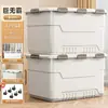 Caja de almacenamiento, gran capacidad, para organizar libros, artículos varios y juguetes en el coche; caja de almacenamiento de plástico extragrande con tapa para ropa