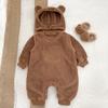 Roupa Infantil Macacão de Bebê Outono e Inverno Desenho Animado Pelúcia Unissex Lã de Bebê Espessado Quente Macacão de Engatinhar para Bebês e Crianças Pequenas