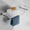 Estante para toallas de acero inoxidable 304, instalación sin taladro, estante de almacenamiento para baño, barra para toallas de baño, accesorios de baño