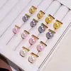 Pendientes de Botón de Perla Shijia Moda Retro Estilo Hong Kong Estilo Hepburn para Mujer Aguja de Plata 925 Venta al por Mayor Estilo Hepburn