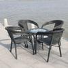 [Estritamente Selecionado] Conjunto de Mesa Redonda Pequena de Vime para Varanda com 3 Peças Varanda Pátio Jardim B&B Café Hotel ao Ar Livre