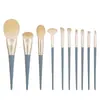 Nuevo Set de 10 Brochas de Maquillaje Blue Bridge Súper Suaves para Polvo Suelto Sombra de Ojos Rubor Venta al por Mayor Herramientas de Belleza