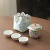 Juego de té portátil esmaltado, estilo palacio chino de alta gama, regalo de negocios, recuerdo corporativo para eventos de inauguración