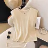 Blusa de Tricô Pequena com Mangas Leves Vazadas e Cordão Doce e Picante para Mulheres, Novo Verão Irregular Fina Versátil Gola Redonda Crop Top Tendência