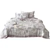 Juego de Cama de Cuatro Piezas Estilo Sábana Ajustable Lyocell Estampado Digital Retro de los 80 Sábana de Cama de Seda de Hielo Funda Nórdica