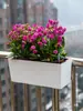 Vaso de Flores Retangular Suspenso Autoirrigável Tipo Tira Longa para Guarda-Corpos de Varanda, Floreira Suspensa para Guarda-Corpos, Calha de Flores Pendurável