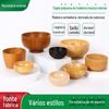 Tigela de madeira com logotipo personalizado e padrão Tigela de bambu Salada Fruta Tigela de madeira Utensílios de cozinha Talheres japoneses Tigela de sopa