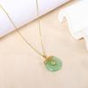 Collar de nicho simple estilo chino de alto sentido de la moda Loto verde hebilla de seguridad temperamento femenino joyería versátil