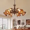 [Transfronteiriço] Luminária de Quarto em Estilo Antigo, Lustre Vintage Rad Estilo Francês para Sala de Estar, Luminária Principal, Luminárias de Vidro Estilo Americano para Sala de Jantar