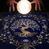 Mantel de Tarot Tela Esterilla Tarjeta de Tarot Fase Lunar Sol Árbol de la Vida Mantel de Terciopelo