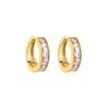 Moda europea y americana personalidad hebilla de oreja simple incrustada de circonita pendiente de metal con textura avanzada retro pendientes Yiwu joyería