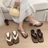 Chanclas de cuña con suela gruesa para mujer, Hermosas chanclas para mujer, Ropa de verano, Nuevo estilo de moda 2026, Adecuadas para usar con faldas en la playa