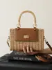 Bolso de nicho transfronterizo modelo nuevo 2026 moda femenina bolso tejido de paja para vacaciones en la playa y la costa, bolso de hombro y cruzado