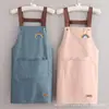 Nuevo Delantal Impermeable para Cocina, Ropa de Trabajo Impermeable y a Prueba de Aceite, Catering, Delantal Fino Estilo Coreano para Mujer, Estampado Personalizado para Hombre