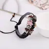 Pulsera de Cuero Personalizada Artística Retro, Pulsera de Cuero Genuino con Cuentas Moderna y Versátil, Pulsera de Nuevo Estilo