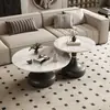 Nueva Mesa de Café de Mármol Lujosa y de Moda para Sala de Estar, Mesa Cuadrada Plegable con Acabado de Alta Gama, Adecuada para Apartamentos Pequeños