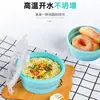 Tazón Plegable Portátil Redondo de Silicona Lonchera Telescópica Caja Conservadora para Refrigerador Lonchera para Estudiantes