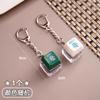 Chaveiro Pingente de Peixe de Madeira Eletrônico Merit Keycap, Chave Acumuladora Cibernética com Luz Brilhante, Gadget para Alívio de Estresse por Batidas