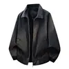Chaqueta de Trabajo Lavada Estilo Retro Americano para Hombre de Comercio Exterior Transfronterizo, Nueva Tendencia Primavera y Otoño Marca Cuello Solapa Casual Chaqueta de Vuelo Algodón