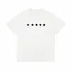 Camiseta de manga corta holgada para hombre, marca de tendencia transfronteriza de comercio exterior auténtica estilo París, con estampado de eslogan de estrella y acabado desgastado