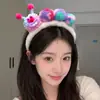Faixa de cabelo fofa e criativa com rosto engraçado para lavar o rosto coreana, faixa de cabelo de cenoura e peixe salgado de celebridade da internet, faixa de cabelo estilo TikTok para mulheres